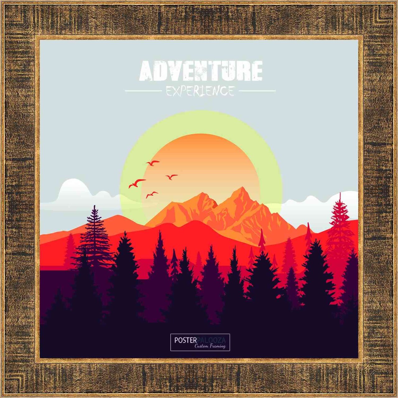 Square Sculpted Black Picture Frame - UV Acrylic, Foam Board Backing, Hanging Hardware